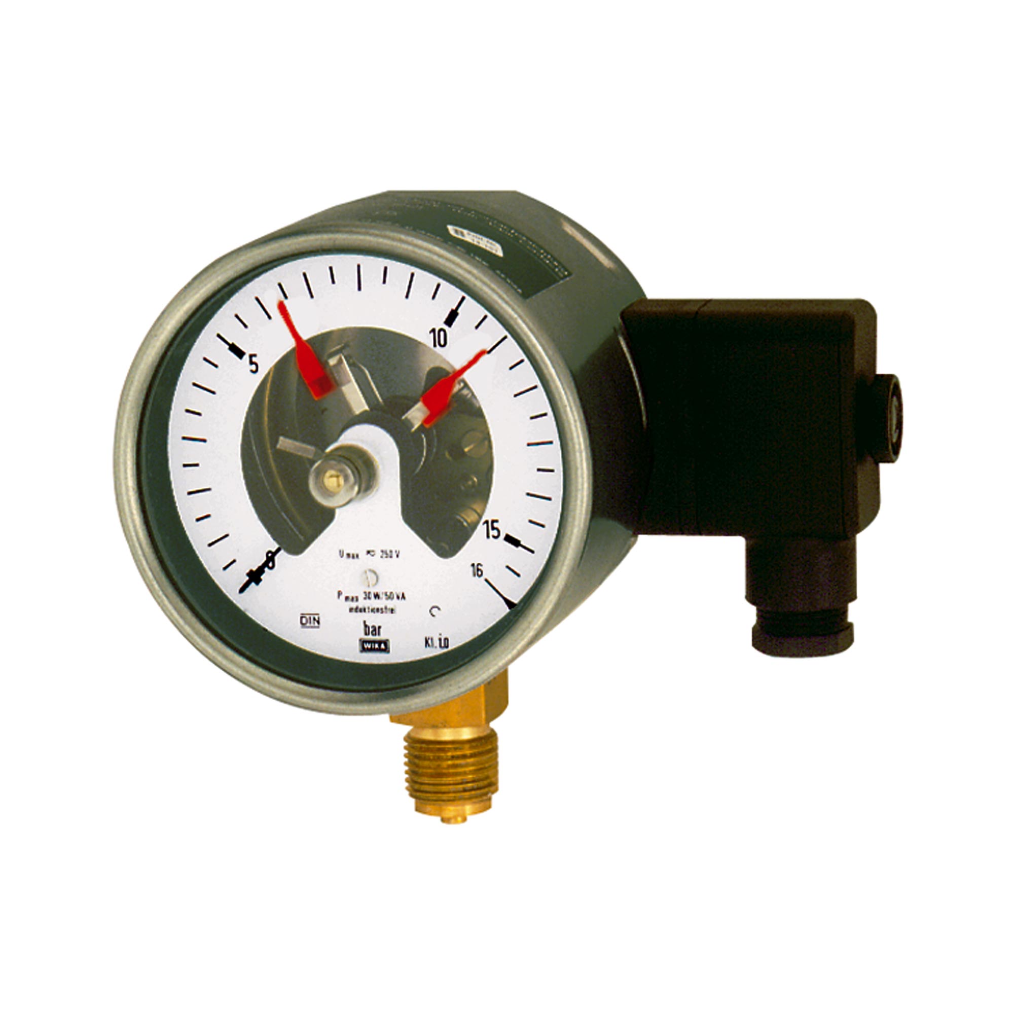 Kontaktmanometer, G 1/2 radial unten, Messber. 0 - 1,0 bar, Ø 160 🖤 bei HUG Technik ✓