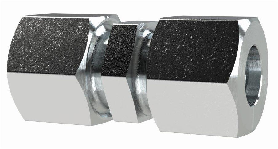 Verschraubung gerade, Rohr-Außen-ø 10 mm, Stahl verzinkt, PN bar 630 - gibt’s bei ☆ HUG Technik ✓