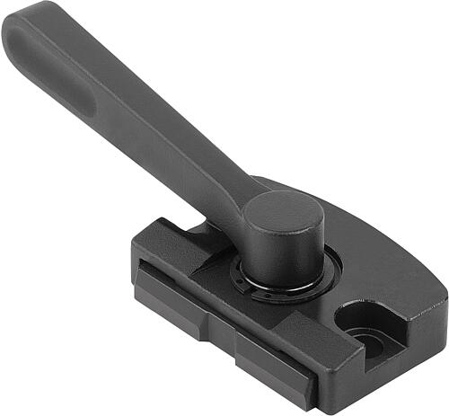 Flachspanner mit Exzenter, mit Spannhebel, Form:C, S=1, F=4, Vergütungsstahl schwarz brüniert - K1696.20400