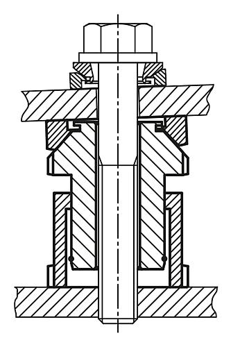 Höhenverstell-Element H=102 Edelstahl, D2=58, D=17,5 - K0057.32161 - bei HUG Technik ✭