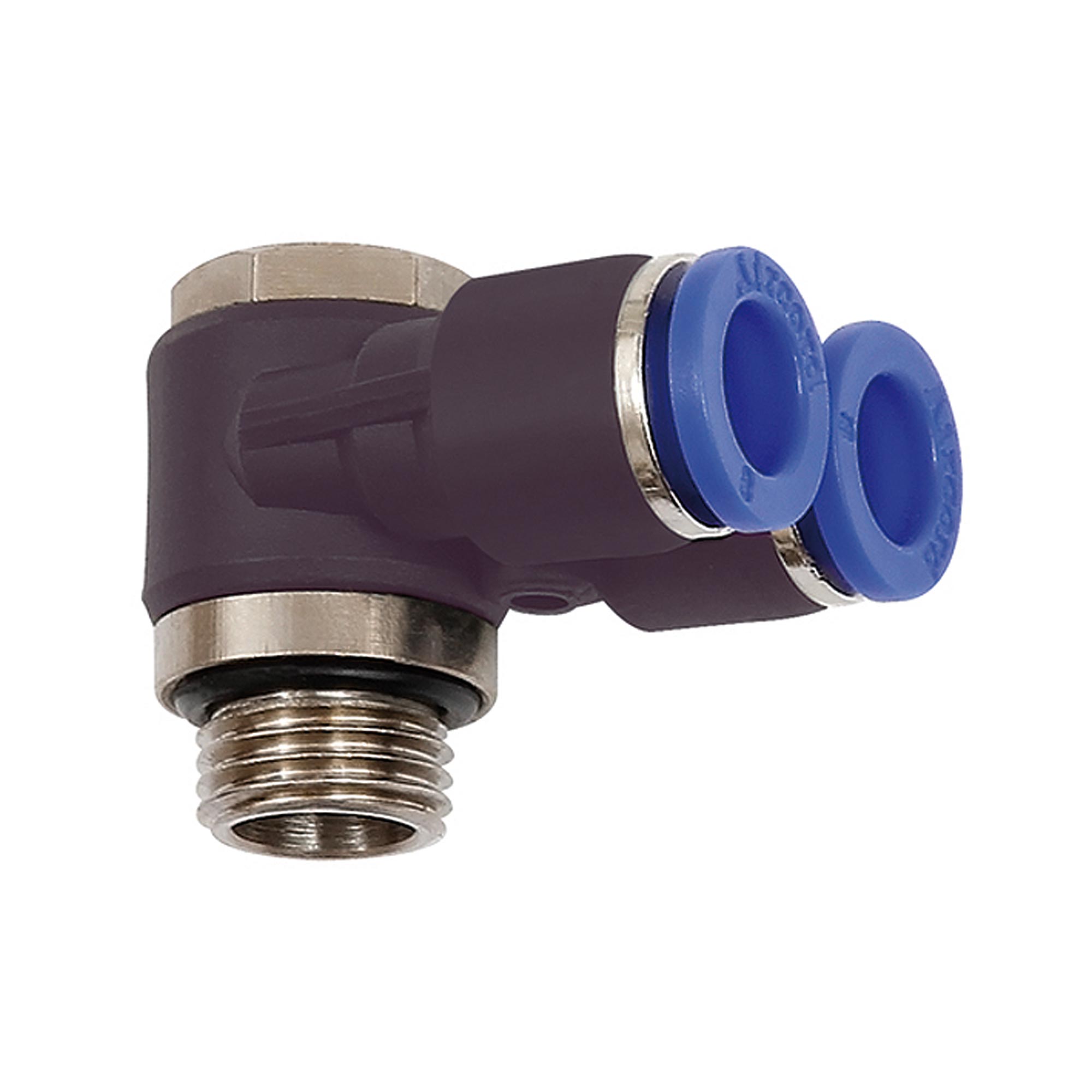 Y-Winkelsteckverschraubung »Blaue Serie«, drehbar, G 3/8 a. Ø10mm - erhältlich bei ☆ HUG Technik ✓