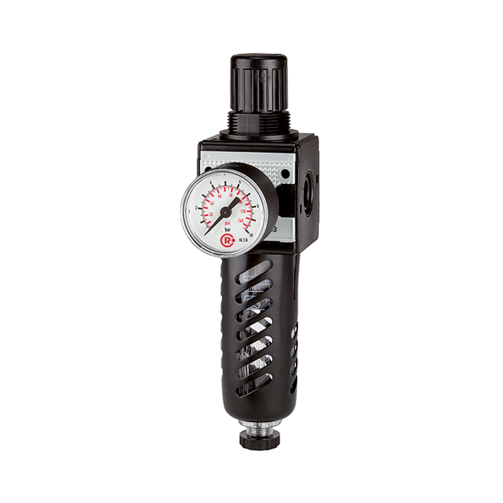 Filterregler »multifix«, mit PC-Behälter, Schutzkorb, Manometer BG 5, G 1 - bei HUG Technik ✓ ✌