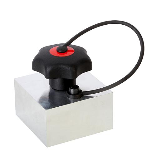 Sterngriff mit Sicherungsband M12x20 D1=63, Form: LS Thermoplast, schwarz, Komp: Stahl, Komp: grau RAL7035 - K0155.71215X20 - direkt bei HUG Technik ✓