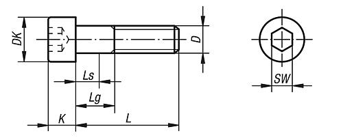 Zylinderschraube mit Innensechskant DIN EN ISO4762 M06X100, Stahl 12.9 schwarz - K0869.206X100 - bei HUG Technik ☆