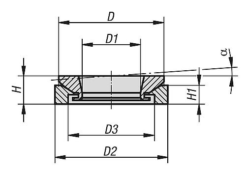 Kugel-Ausgleichsscheibe D1=25 Edelstahl, D2=8,5 - K0691.152 - direkt bei HUG Technik ✓