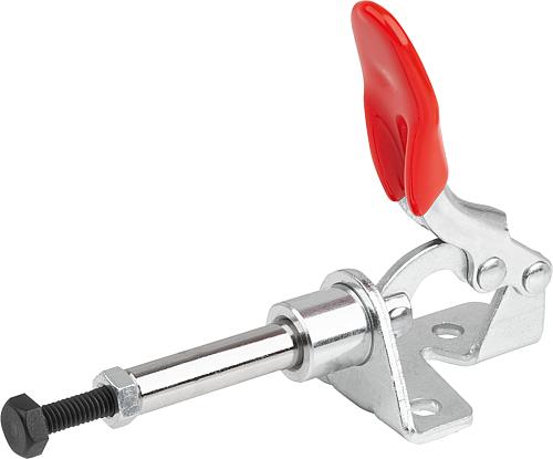 Schubstangenspanner, mit Konsole, Mini, F2=500, Edelstahl blank, Komp: Kunststoff Komp: Rot - K1545.10500 - kommt direkt von HUG Technik 😊