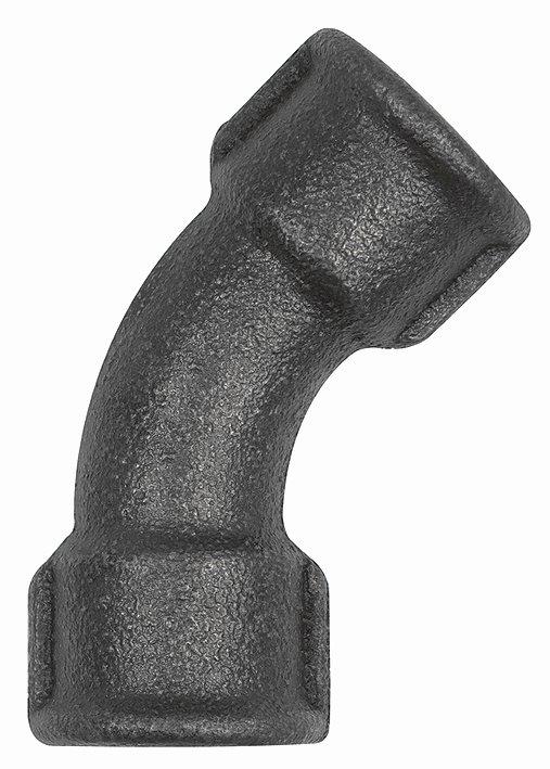 Bogen 41, 45°, Rp 1 1/2 i., Rp 1 1/2 i., Temperguss schwarz - gibt’s bei HUG Technik ✓