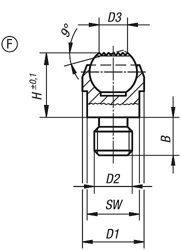 Pendelauflage M08 D1=13, Form:F Vergütungsstahl, Komp:Wälzlagerstahl - K0282.308 - bei HUG Technik ✓