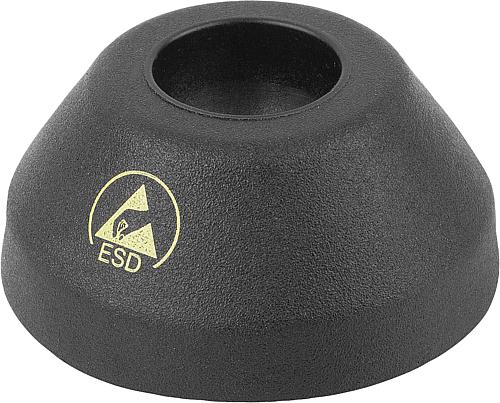 Teller antistatisch, Form:B Thermoplast, schwarz, Anti-Slip-Platte, D=40 - K0415.12040 - bekommst Du bei ★ HUG Technik ✓