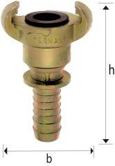Lüdecke Schlauchstück mit Sicherungsbund, drehbar DN 10 - direkt bei HUG Technik ✓