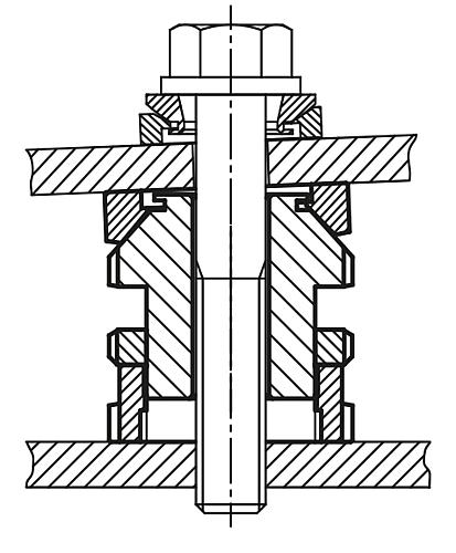 Höhenverstell-Element mit Kontermutter H=31 Edelstahl, D2=25, D=6,6 - K0115.04061 - bei HUG Technik ✭