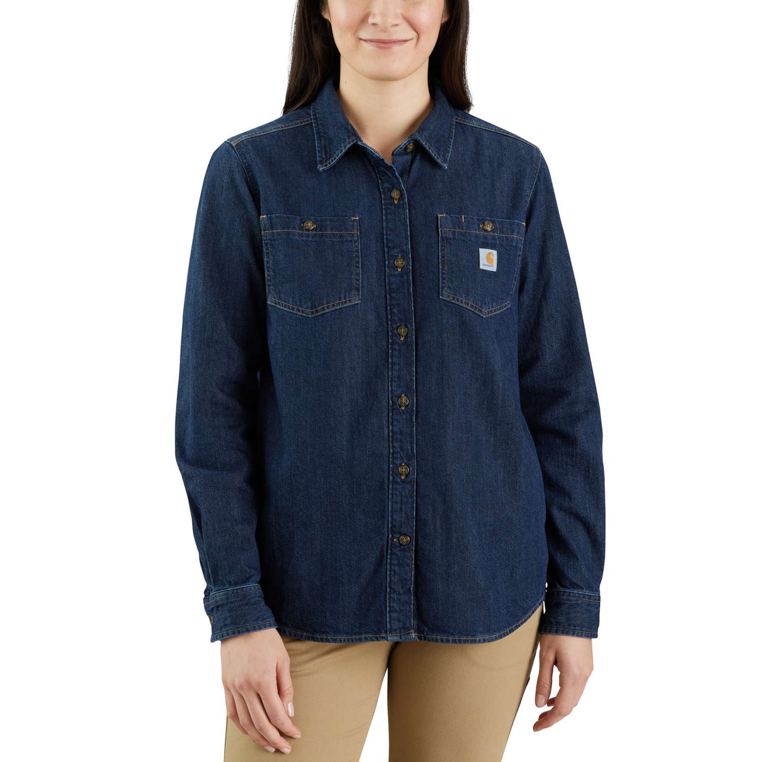 carhartt® Damen-Langarmshirt »MIDWEIGHT DENIM L/S SHIRT« - gibt’s bei HUG Technik ✓