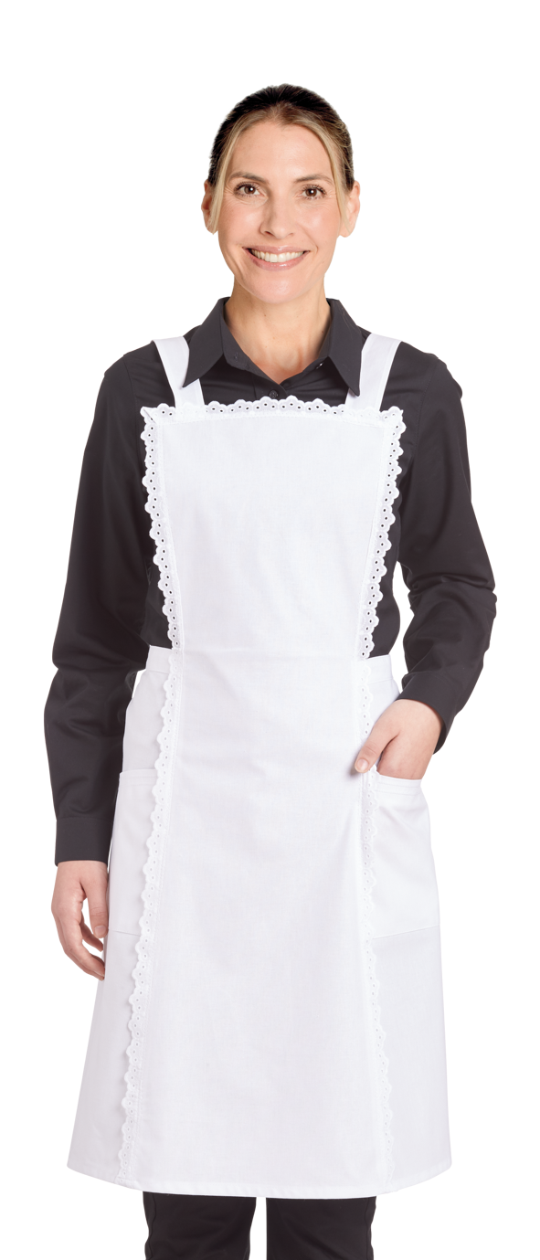 LEIBER Damen-Latzschürze weiß, Gr. 34 - kommt direkt von HUG Technik ✓