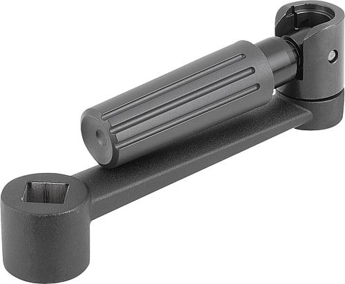 Handkurbel mit Griff Gr.1 A=80 L=100 Aluminium, Sicherheit - K0998.2110 - bei HUG Technik ☆