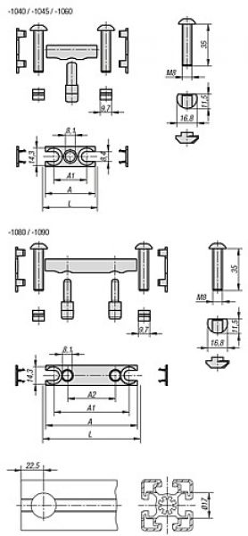 Bolzenverbinder, Typ B - K1038.1040 - direkt bei HUG Technik ✓