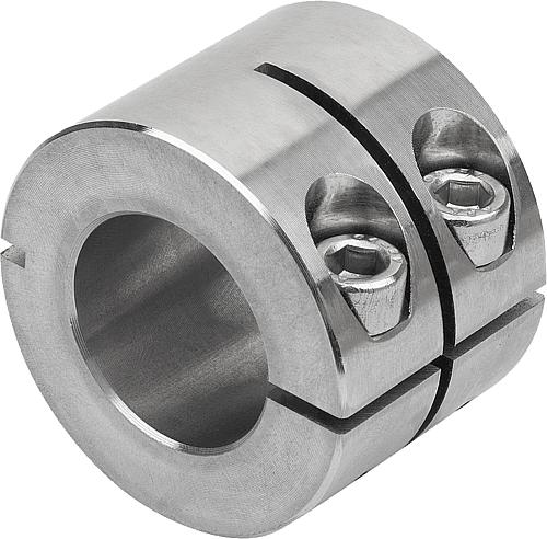 Klemmring Breit, Form:B Außen Geschlitzt, D1=8, D2=18, B=20, Edelstahl 1.4305 blank - K1923.100802