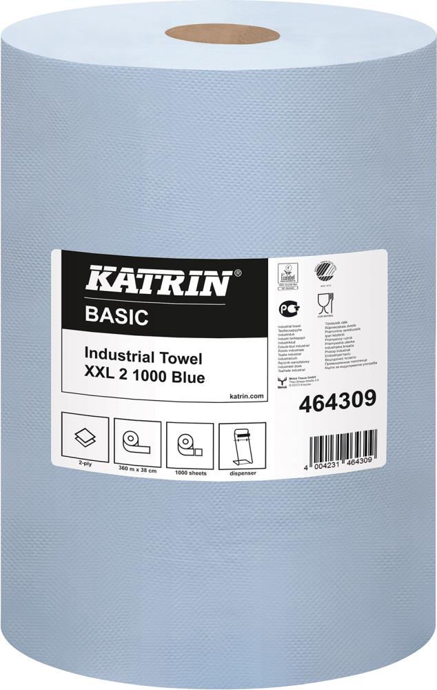 KATRIN® Putzpapier Basic XXL 1000 Blatt, 38 x 36 cm blau - bei HUG Technik ☆