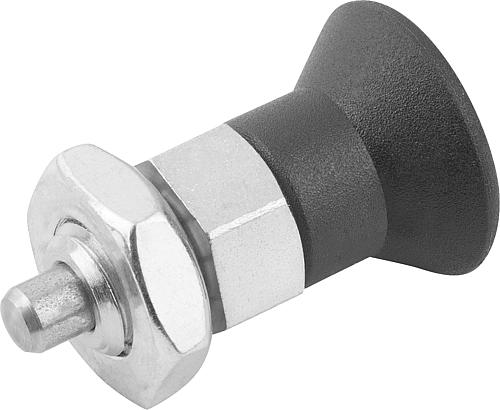 Arretierbolzen kurze Ausführung Gr.0 M08, Form: B Stahl, D=4 - K0748.02004080 - bei HUG Technik ☆