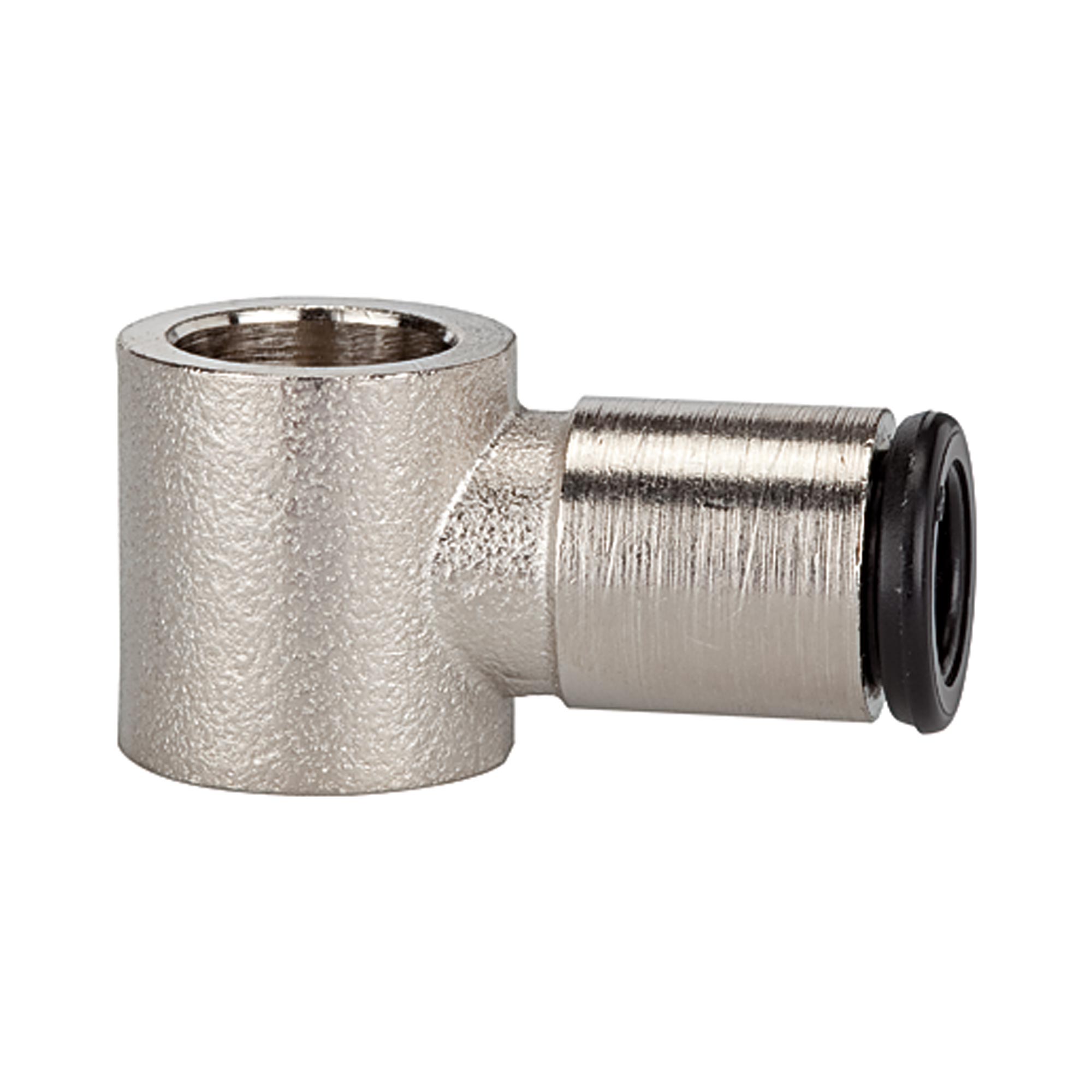 L-Ringstück, für Hohlschraube G 1/4, Schlauch-Ø 10 mm, Messing vernickelt - erhältlich bei ♡ HUG Technik ✓