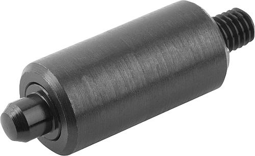 Arretierbolzen Gr.1, Form: N Stahl, gehärtet, Komp: Thermoplast, D1=12, D=5 - K0347.3105 - bei HUG Technik ✭