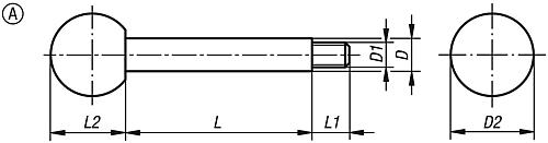 Griffstange D=8, Form: A Edelstahl, Komp: Duroplast, L=35 - K0179.1208X35 - direkt von HUG Technik ✓