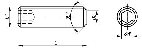 Gewindestift M04x5 Stahl - K0707.04X5 - erhältlich bei ♡ HUG Technik ✓