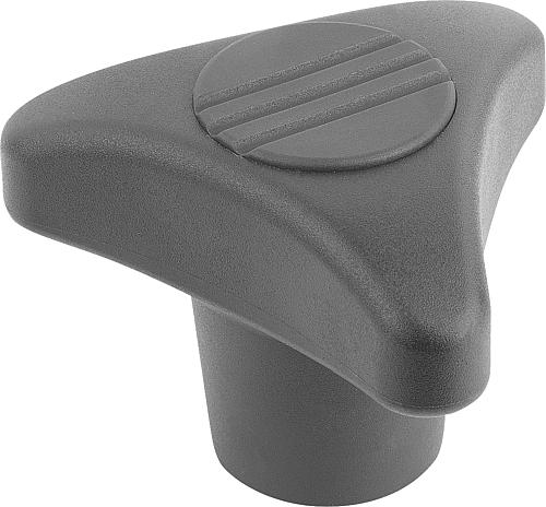 Produktbild Drehmoment-Dreisterngriff M08 D1=80 Thermoplast, Komp: Edelstahl, Komp: elektrolytisch poliert - K1019.180085 - erhältlich bei ♡ HUG Technik ✓