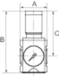 Druckregler »FUTURA-mini«, Kompaktmanometer, BG 0, G 1/4, 0,1-4 bar - kommt direkt von HUG Technik 😊