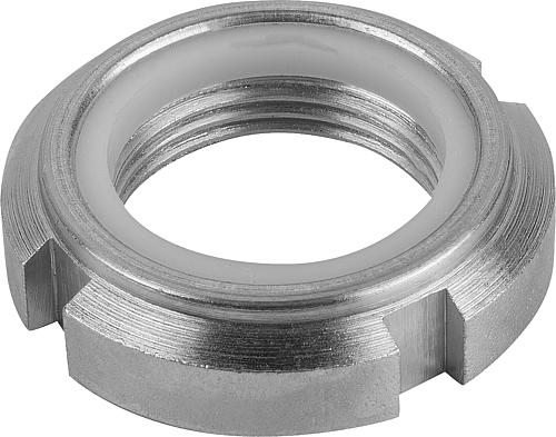 Nutmutter mit Elastic-Stopp D1=M10X1 Autom.Stahl, Komp:Polyamid, D2=18 - K1918.10