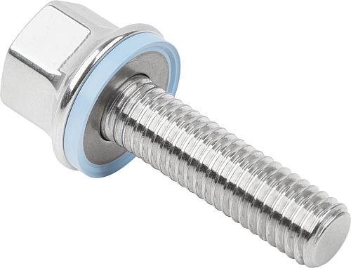 Schraube mit Dicht- und Unterlagscheibe M04x10, Form: A ohne Schaft, Edelstahl 1.4404 poliert, Hygienic Usit®, - K1595.044X10 - direkt von HUG Technik ✓