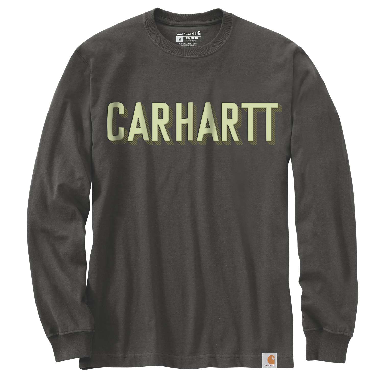 carhartt® Herren-Langarmshirt WORKWEAR LOGO L/S T-SHIRT, peat - gibt’s bei ☆ HUG Technik ✓