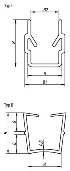 Abdeck- und Einfassprofil L=2000, Natur, Typ I - K1054.06120350 - bei HUG Technik ♡