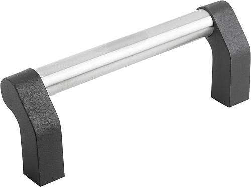 Rohrgriff abgewinkelt Edelstahl, geschliffen, Komp: Polyamid, A=120, D=M04 - K0235.120043 - direkt bei HUG Technik ✓
