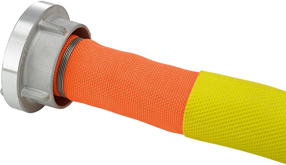 FORTIS Bau-/Industrieflachschlauch, orange, B/75mm mit 2 Leckageschiebern, STORZ Kuppl.