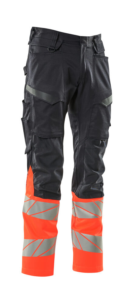 MASCOT® ACCELERATE SAFE Hose mit Knietaschen  Gr. 76/C46, schwarzblau/hi-vis rot - kommt direkt von HUG Technik 😊