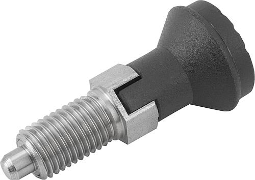 Arretierbolzen Gr.1 M10x1, Form: C Edelstahl, ungehärtet, Komp: Thermoplast - K0339.13105 - direkt bei HUG Technik ✓