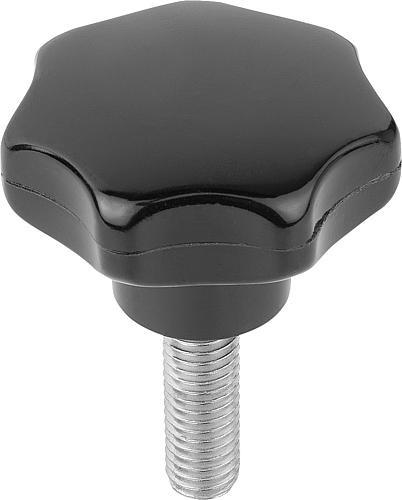 Sterngriff M06x30 D1=32, Form: L Duroplast, Komp: Edelstahl - K1016.43206X30 - gibt’s bei HUG Technik ✓