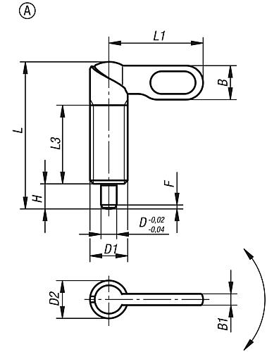 Sperrriegel M10, Form: A Edelstahl, D=4 - K0637.1040410 - bei HUG Technik ♡