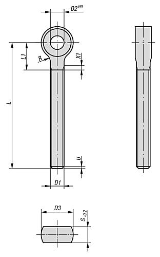 Augenschraube mit langem Gewinde M06 L=50, Form:B Edelstahl, DIN444 - K1418.10650 - bei HUG Technik ✭