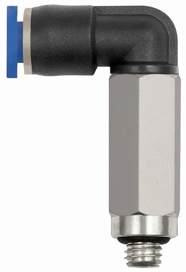 L-Steckverschraubung »Blaue Serie« mini, lang, drehbar, G 1/8 - direkt bei HUG Technik ✓