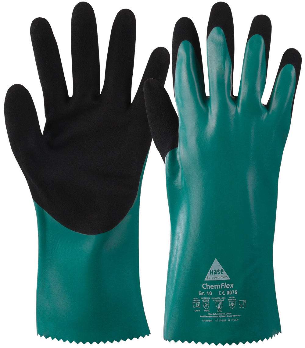 Chemikalienhandschuh Typ B, 18G Nylon, Nitril, 30 cm