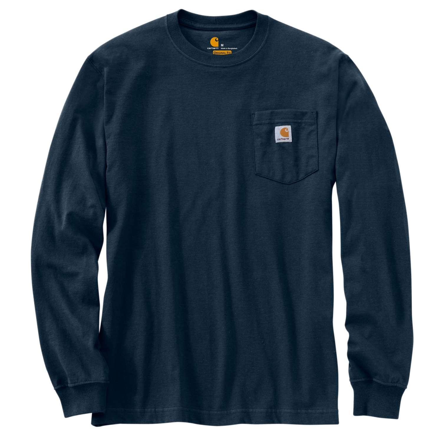carhartt® Herren-Langarmshirt »WORKWEAR POCKET T-SHIRT L/S« navy Flach  - erhältlich bei ♡ HUG Technik ✓