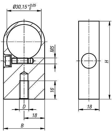 Haltestück, Form: A, natur eloxiert - K1018.08301 - direkt bei HUG Technik ✓