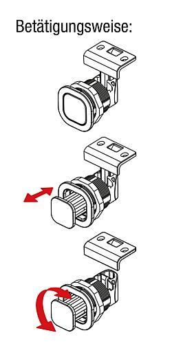 Schnappverschluss drehbar, H=47, B=40, L=39,87, S=1,2-19, D=M32x1,5, PC/ABS Verchromt - K1654.247401 - gibt’s bei ☆ HUG Technik ✓