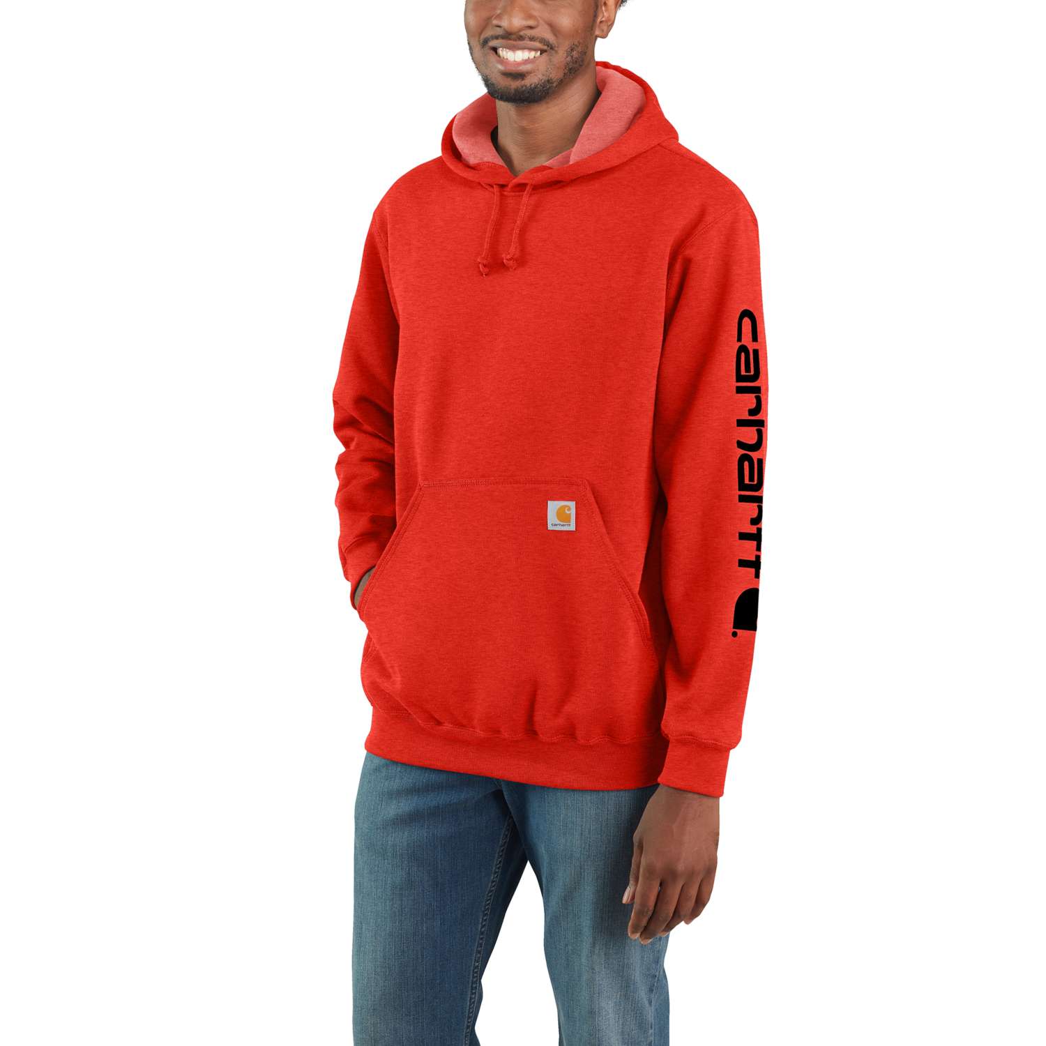 carhartt® Herren Kapuzensweater SLEEVE LOGO HOODED SWEATSHIRT, currant heather - erhältlich bei ✭ HUG Technik ✓