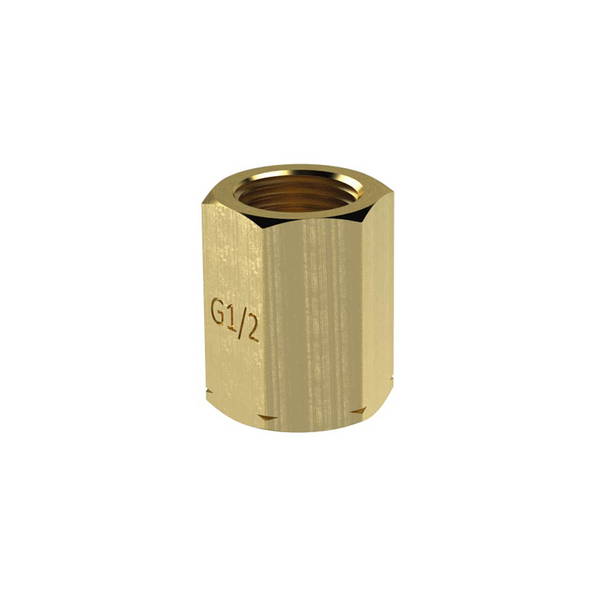 Spannmuffe, G 1/2, nach DIN 16283, 6-kant, Messing - gibt’s bei ☆ HUG Technik ✓ Spannmuffe, G 1/2, nach DIN 16283, 6-kant, Messing - gibt’s bei ☆ HUG Technik ✓