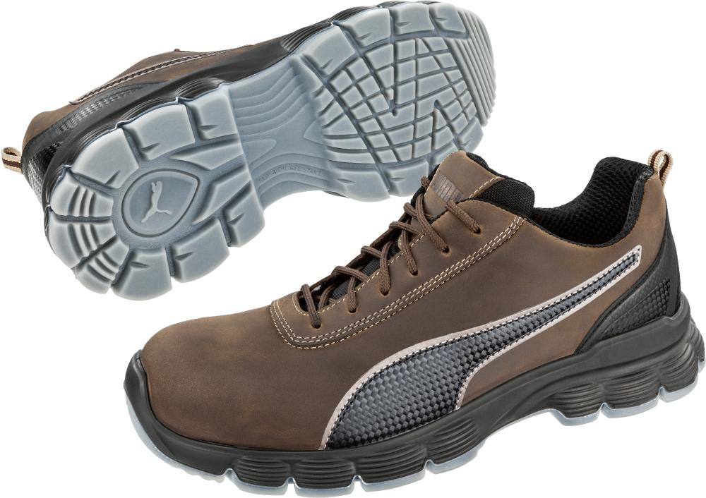 Puma® Sicherheitshalbschuh CONDOR BROWN LOW 640542, S3 ESD SRC, schwarz/braun - direkt bei HUG Technik ✓