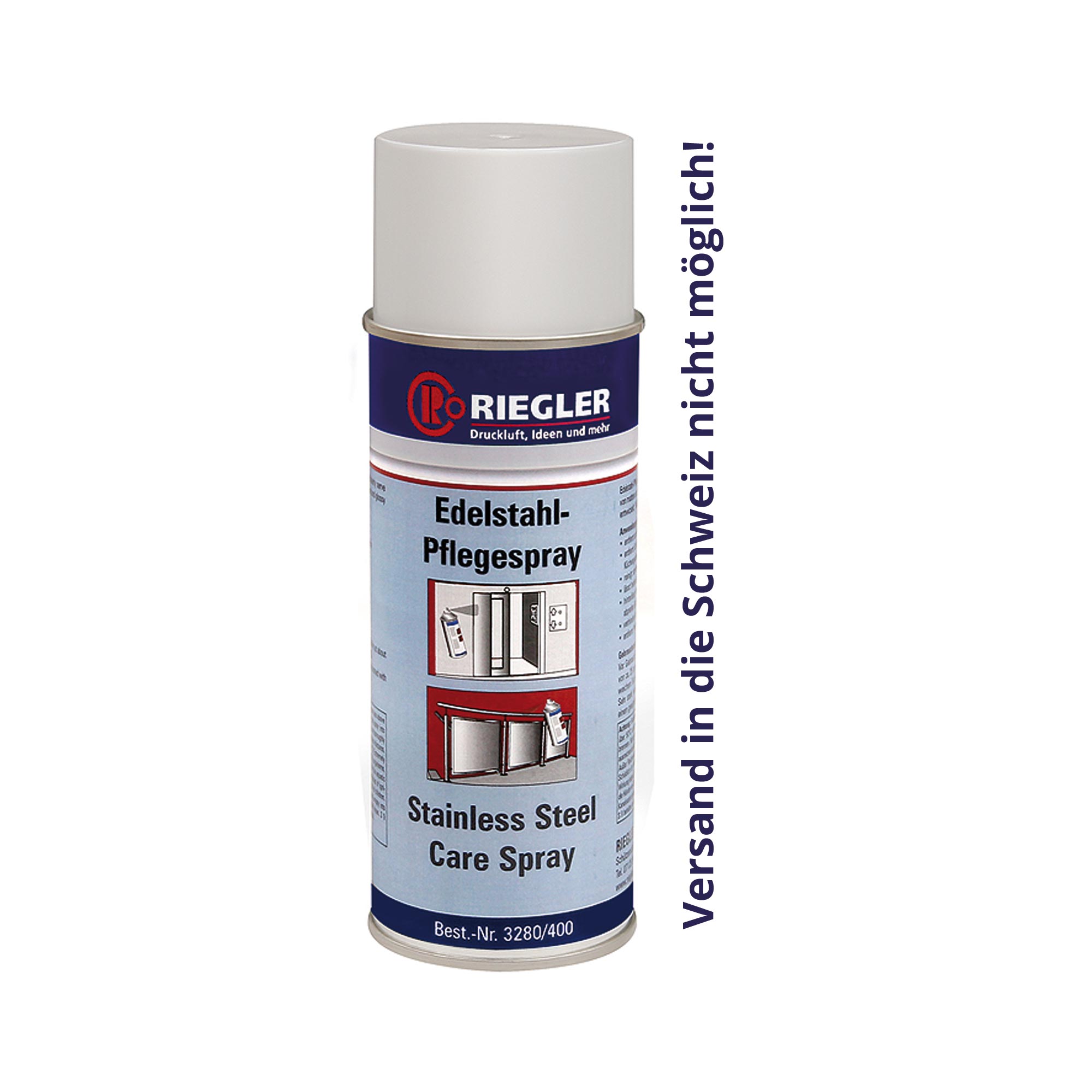 Edelstahl-Pflegespray, Temperatur -20 °C bis 130 °C, 400 ml - bekommst Du bei HUG Technik ♡