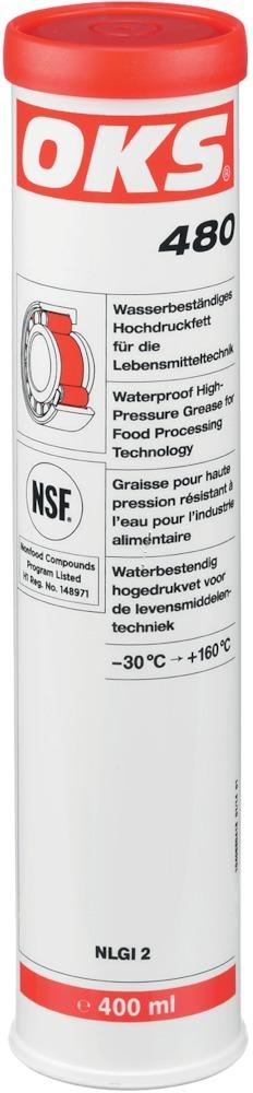 OKS® 480 Hochdruckfett Lebensmitteltechnik, Kartusche 400 ml - gibt’s bei HUG Technik ✓