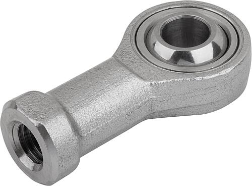 Gelenkkopf DIN ISO 12240-1 mit Gleitlagerung M05X10, D2=8,5 Rechtsgewinde, Edelstahl poliert - K2082.05